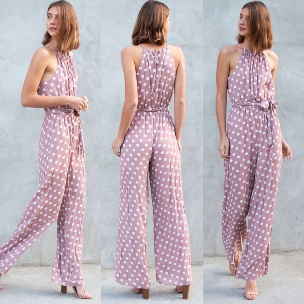 NWT Pink Polka Dot Maxi Dress